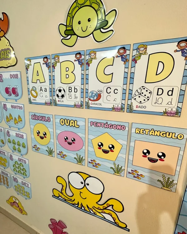 Kit Decoração sala de aula Fundo do Mar - Educação e Criatividade