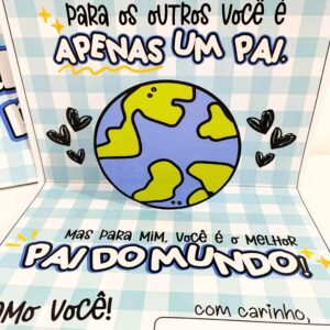 Cartão Dia dos Pais tema: Melhor Pai do Mundo