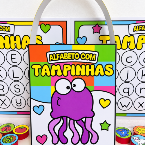 Pranchas Alfabeto com Tampinhas