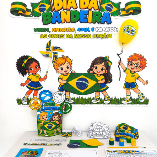 Kit Dia da Bandeira: Painel 3D, Atividades e Lembrancinhas (PDF para Imprimir)