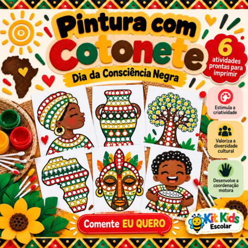 Pintura Cotonete Consciência Negra